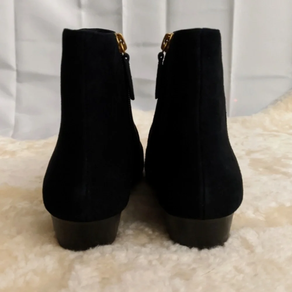 J.Crew Black Pointy-toe Suede Boots Size 6 NEW